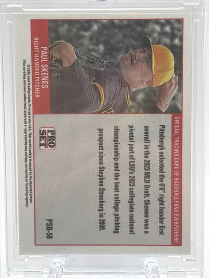 2024 Leaf NSCC Wrapper Redemption - Pro Set Pink #PSB-58 Paul Skenes # 1/6