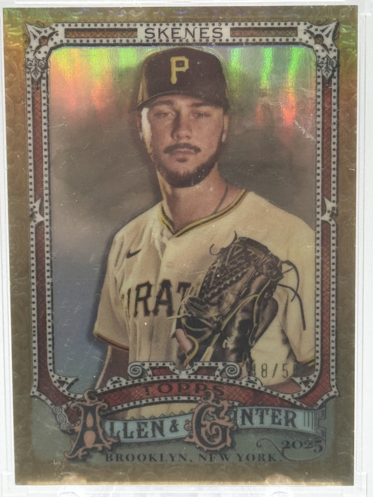 2025 Topps Allen & Ginter #128 Paul Skenes Chrome Gold Refractor # 25/25