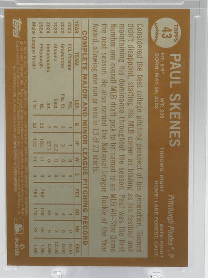 2025 Topps Archives #43 Paul Skenes Red Hot Foilboard # 35/50