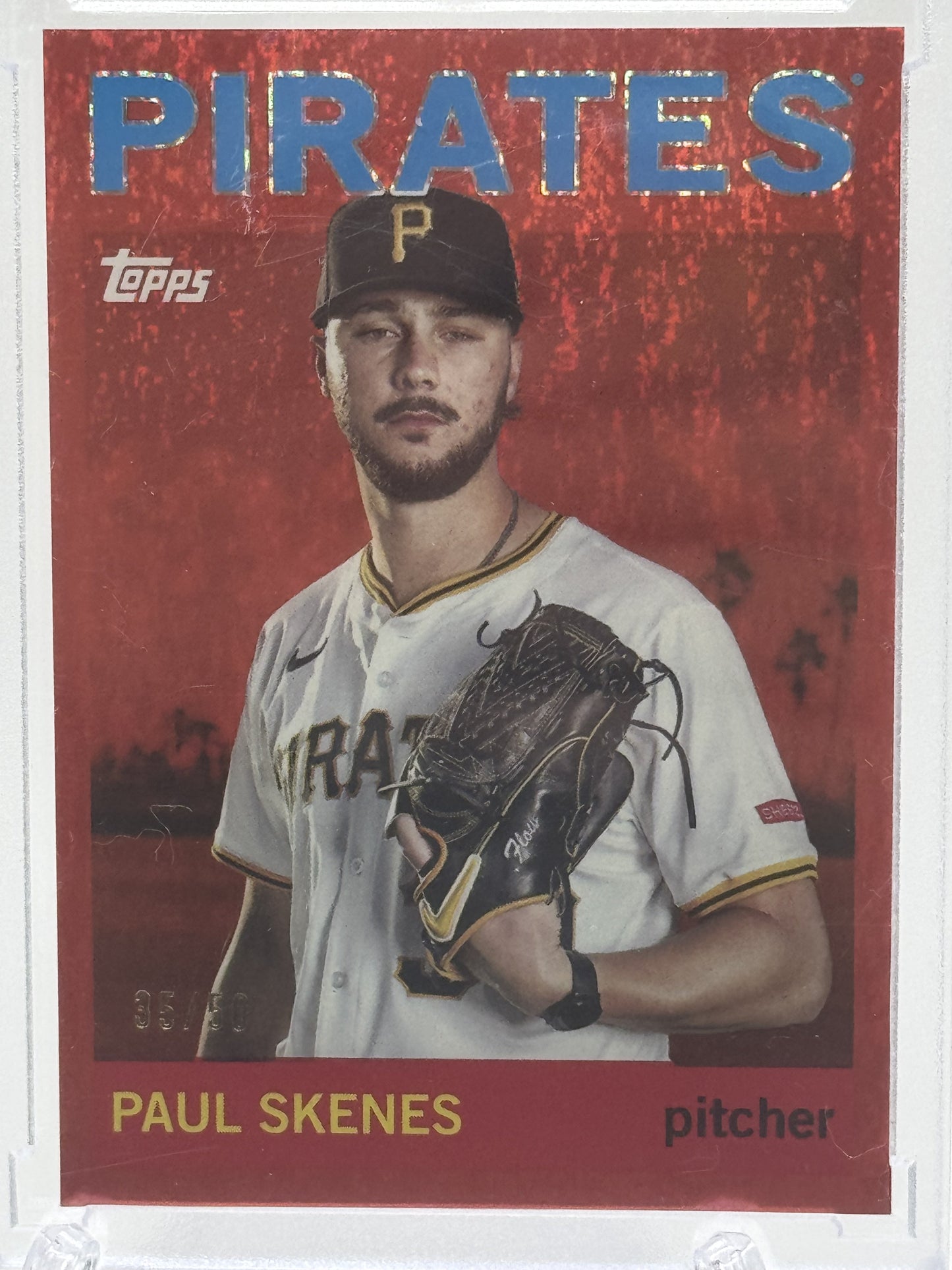 2025 Topps Archives #43 Paul Skenes Red Hot Foilboard # 35/50