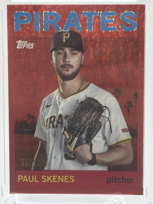 2025 Topps Archives #43 Paul Skenes Red Hot Foilboard # 35/50