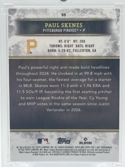 2025 Topps Tier One #55 Paul Skenes Green Foil # 13/40