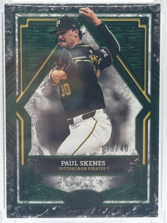 2025 Topps Tier One #55 Paul Skenes Green Foil # 13/40