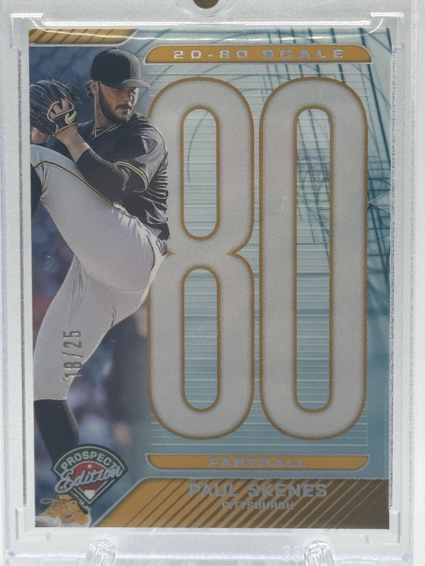 2025 Panini Prospect Edition #16 Paul Skenes 20-80 Scale - Holo Silver # 18/25