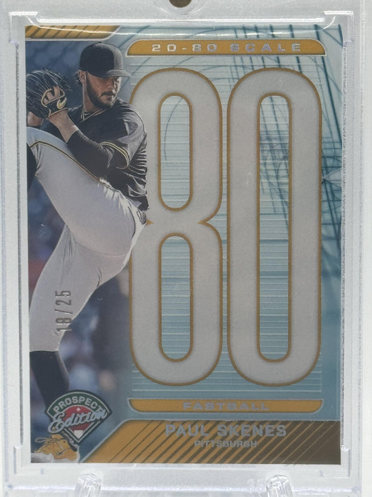2025 Panini Prospect Edition #16 Paul Skenes 20-80 Scale - Holo Silver # 18/25