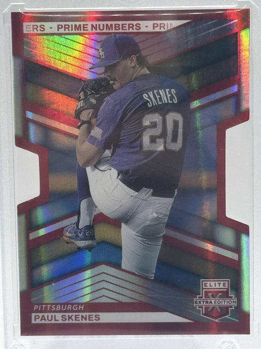 2023 Panini Elite Extra Edition #7 Paul Skenes Prime Numbers B Die Cut # 32/60