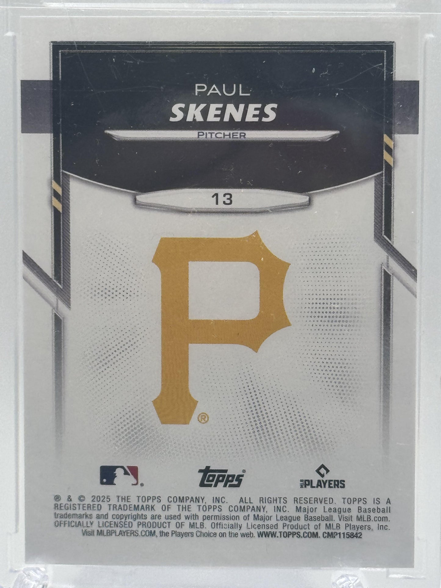 2025 Topps Chrome Lids Mitchell & Ness #13 Paul Skenes Gold Foil # 29/50
