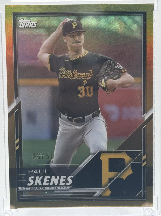 2025 Topps Chrome Lids Mitchell & Ness #13 Paul Skenes Gold Foil # 29/50