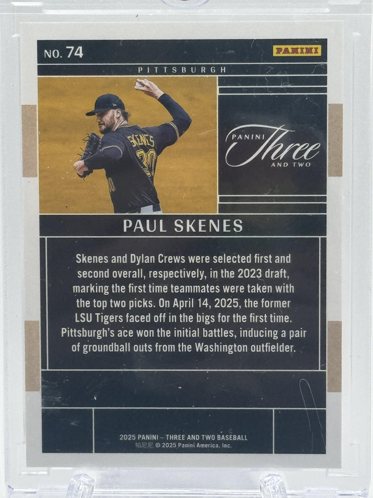 2025 Panini Three and Two #74 Paul Skenes Holo Silver # 25/49