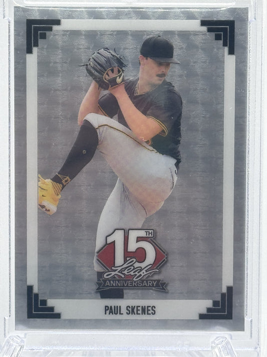 2025 Leaf 15th Super Silver Prismatic 1/1 #91B130 Paul Skenes 1/1 Ghost Card