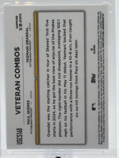 2024 Topps Chrome #USCS160 Duo Paul Skenes Gold Sapphire Refractor # 26/50