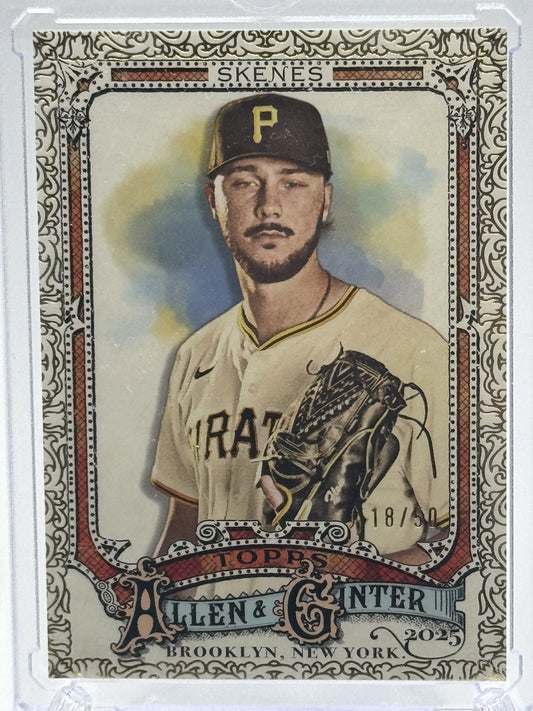2025 Topps Allen & Ginter #128 Paul Skenes Foil Filagree Gold # 18/50