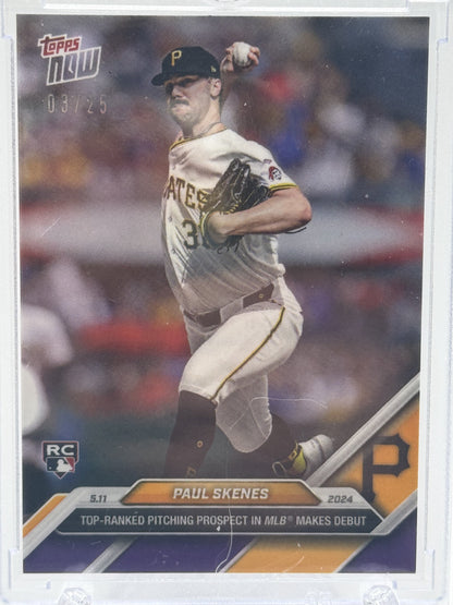 2024 Topps Now #179 Paul Skenes Purple # 3/25