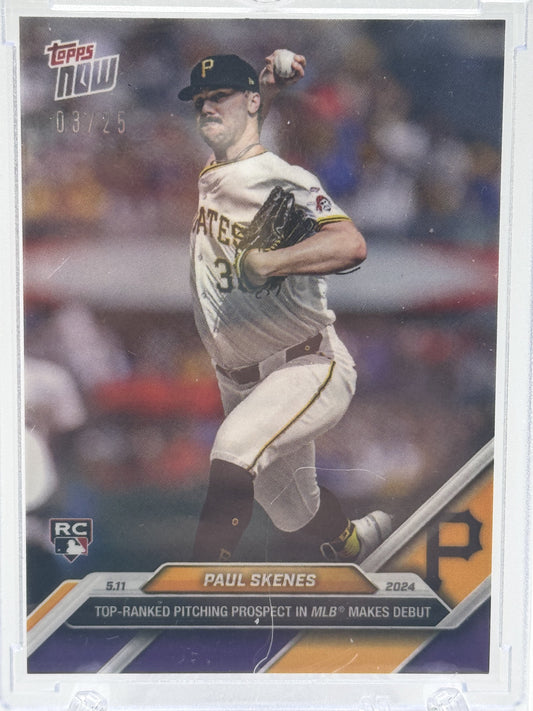 2024 Topps Now #179 Paul Skenes Purple # 3/25