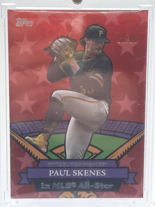 2025 Topps Archives #07AS-25 Paul Skenes 2007 All-Stars Red Foil # 11/25