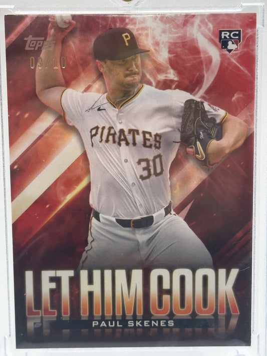 2024 Topps Update #LHC-12 Paul Skenes Let Him Cook Red # 9/10