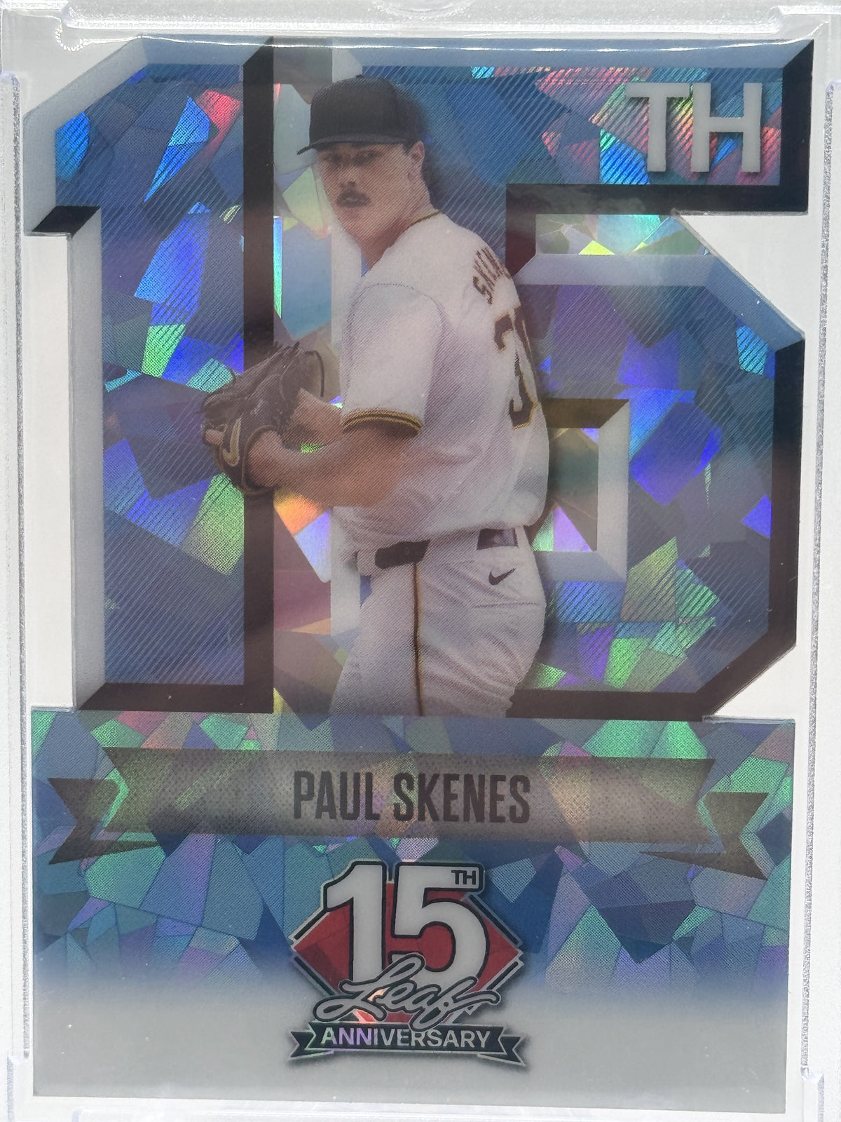 2025 Leaf 15th Anniversary Paul Skenes Blue Crystal Die-Cut 1/1.