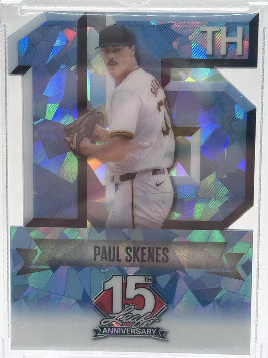2025 Leaf 15th Anniversary Paul Skenes Blue Crystal Die-Cut 1/1.