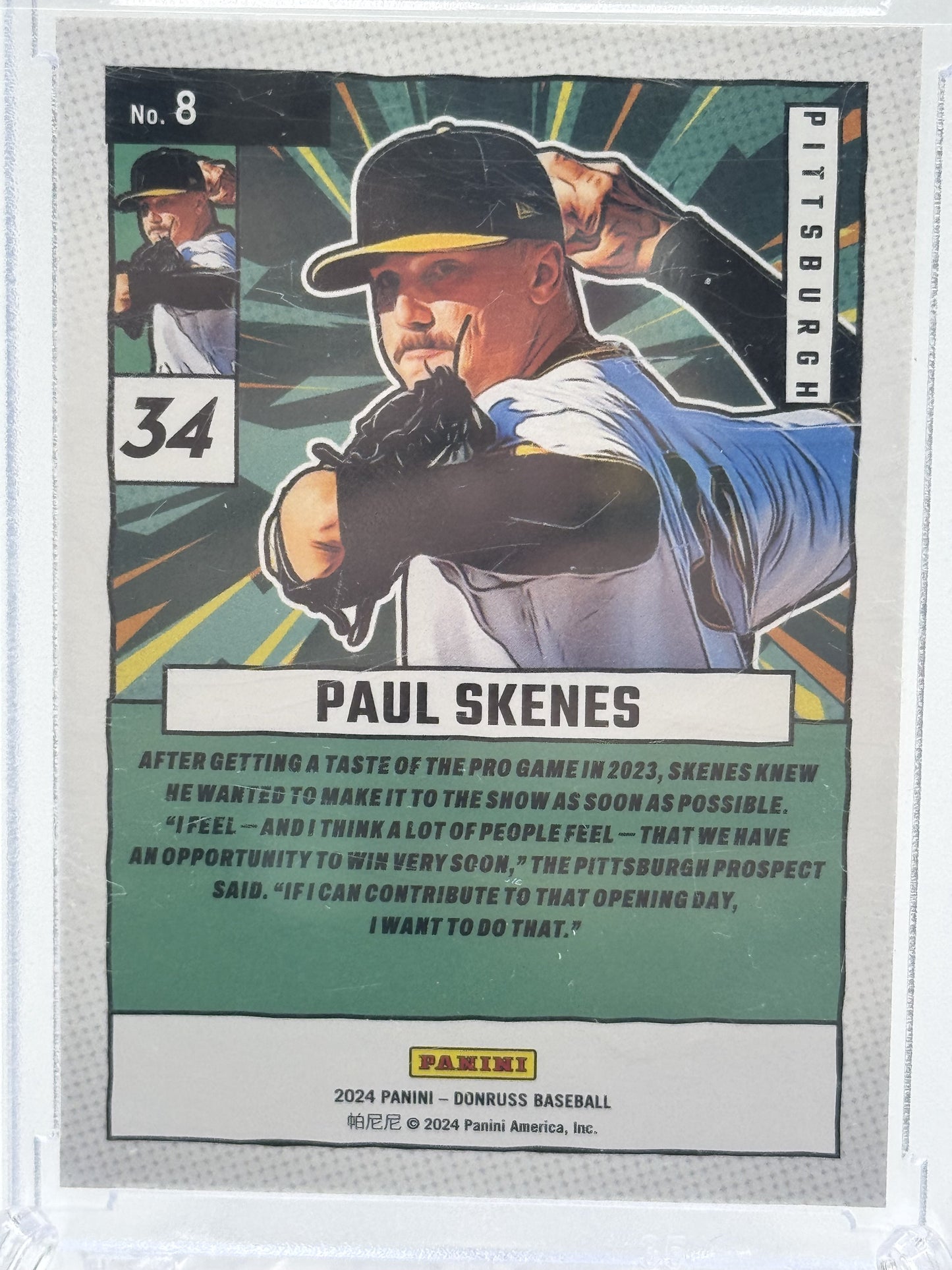 2024 Donruss #8 Paul Skenes Diamond Marvels Green Ice # 14/15