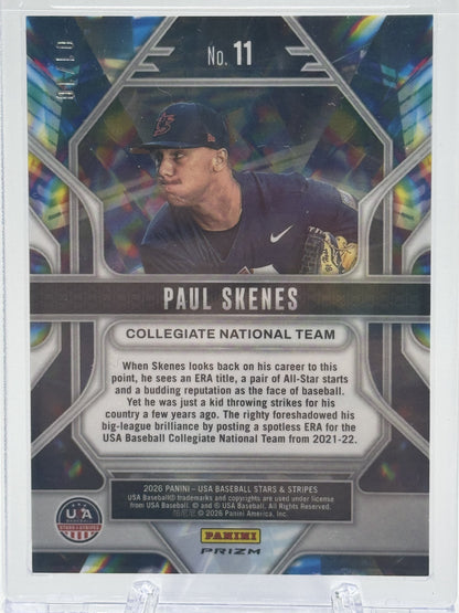 2026 Panini Stars & Stripes #11 Paul Skenes Prizmatic Gold  # 01/10