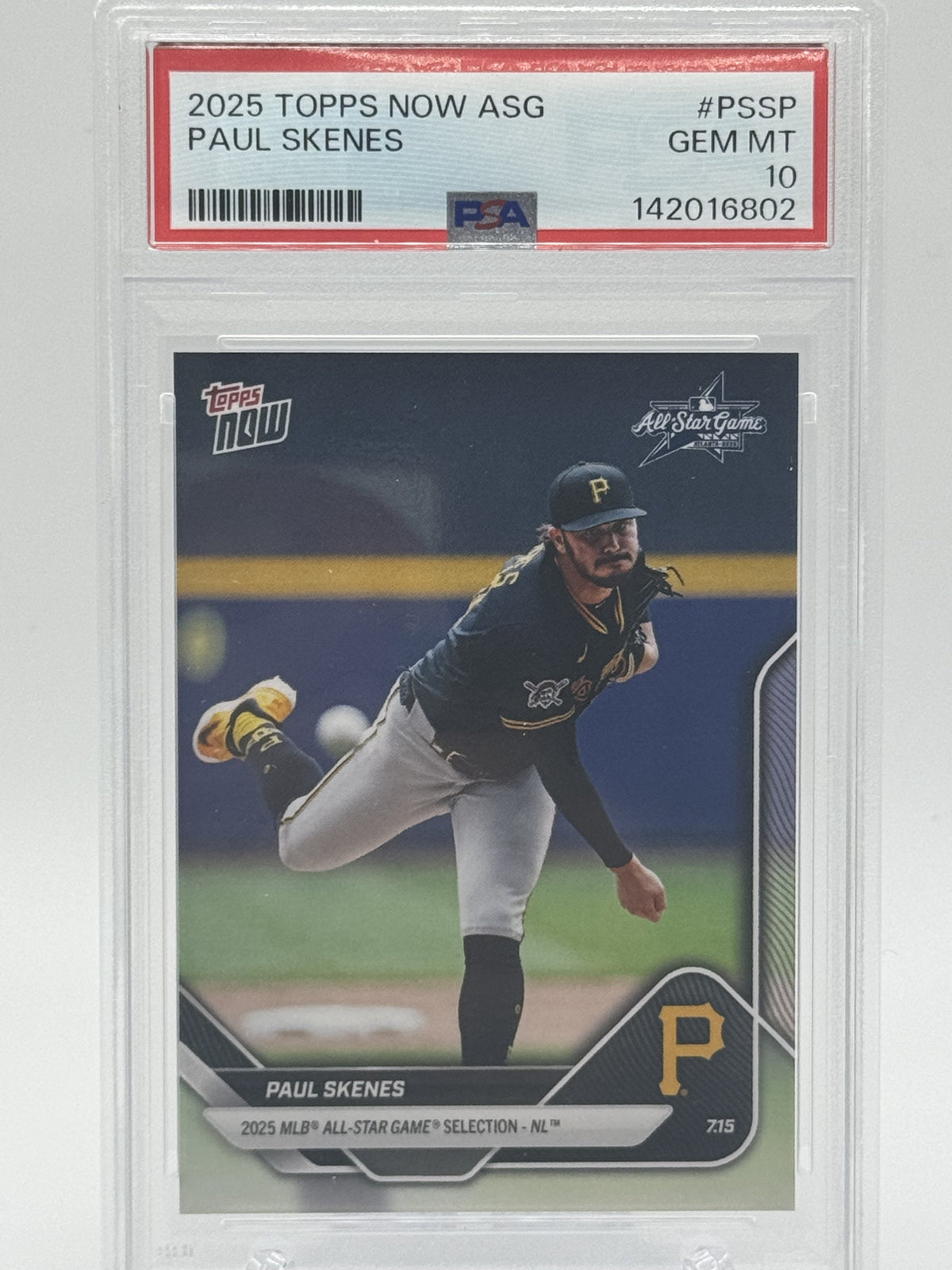 2025 Topps Now All-Star Game #ASG-PSSP Paul Skenes Short Prints PSA 10