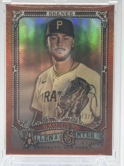 2025 Topps Allen & Ginter #128 Paul Skenes Chrome Orange Refractor # 13/25