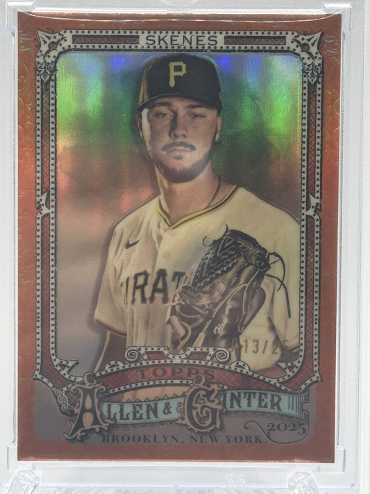 2025 Topps Allen & Ginter #128 Paul Skenes Chrome Orange Refractor # 13/25