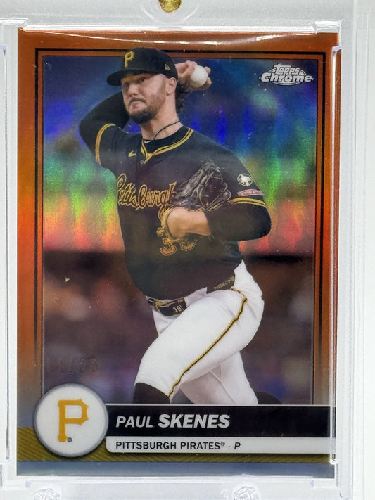 2026 Topps #62 Paul Skenes Flagship Collection Chrome Orange # 8/25
