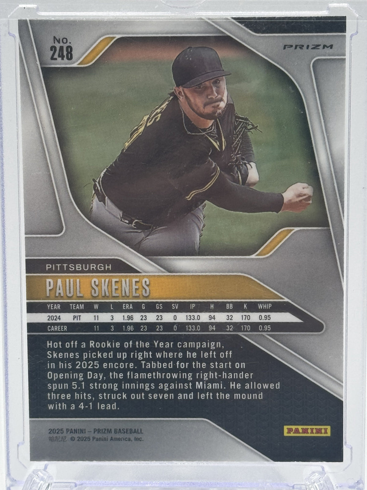 2025 Panini Prizm #248 Paul Skenes Snakeskin Prizms