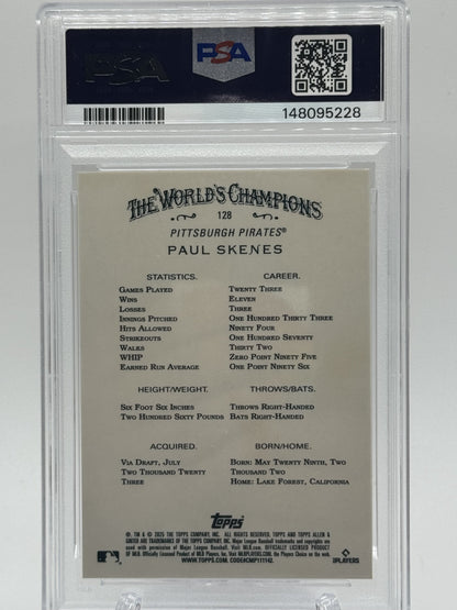 2025 Topps Allen & Ginter #128 Paul Skenes Chrome Orange Refractor PSA 10 # 4/25