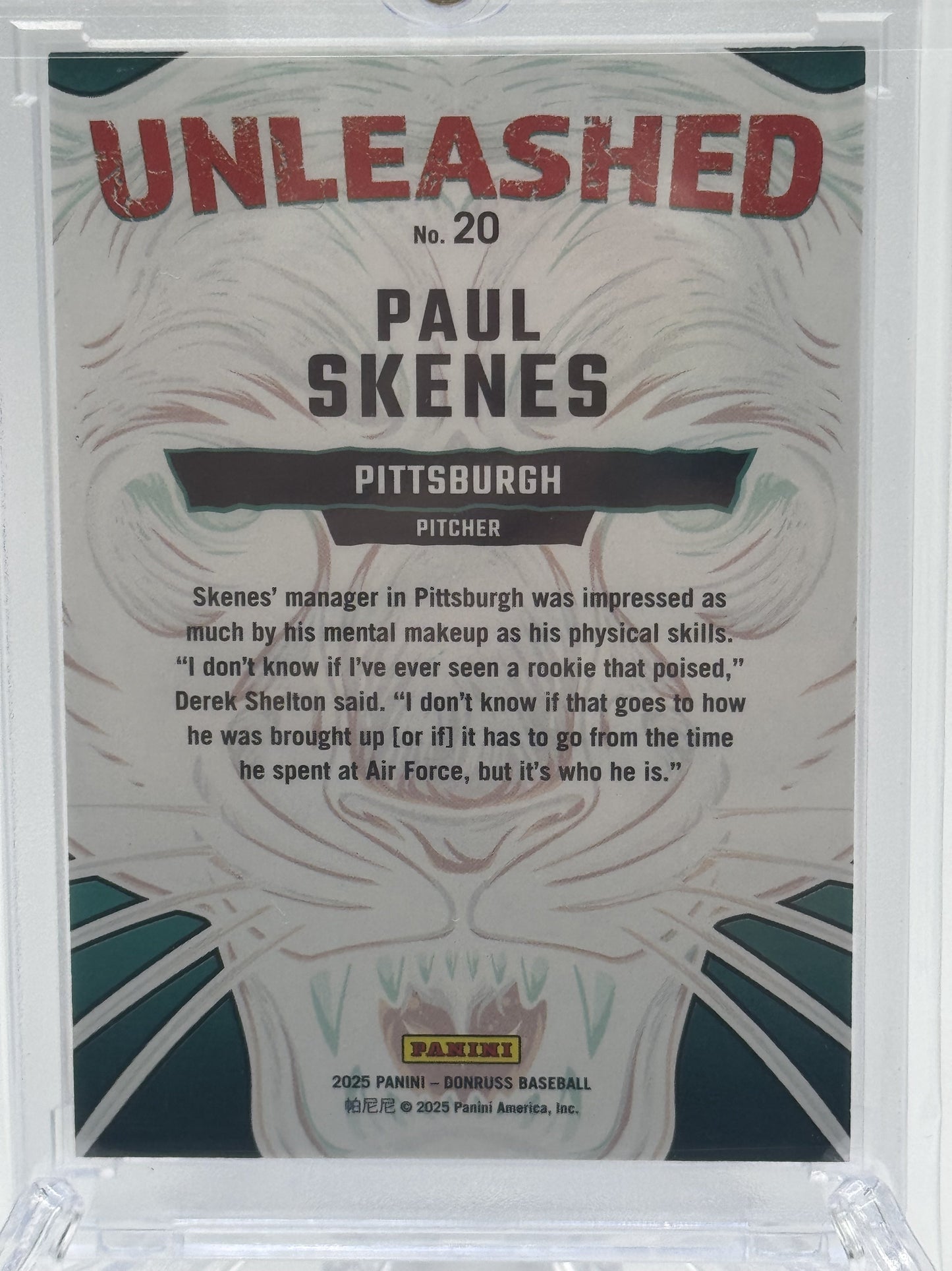 2025 Donruss #20 Paul Skenes Unleashed Blue Ice # 9/35
