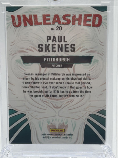 2025 Donruss #20 Paul Skenes Unleashed Blue Ice # 9/35