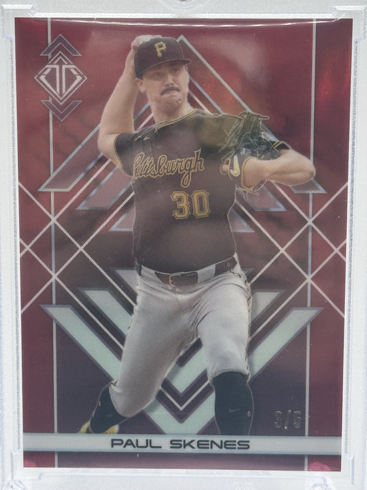 2025 Topps Chrome Transcendent  #5 Paul Skenes Red Refractor # 3/5