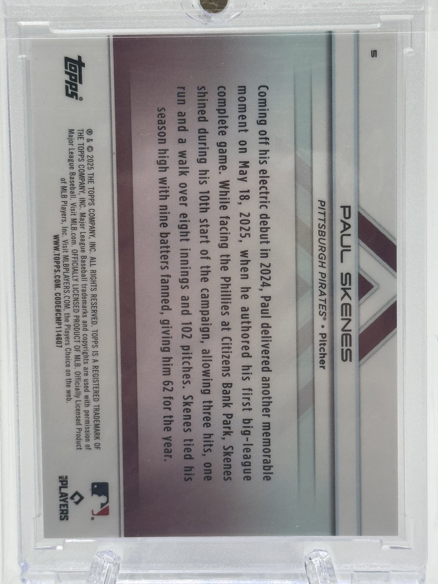 2025 Topps Transcendent  #98 Paul Skenes Image Variation Black Refractor # 6/10