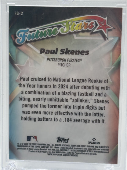 2025 Topps Chrome #FS-2 Paul Skenes Future Stars Orange Refractors # 25/25