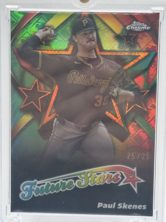 2025 Topps Chrome #FS-2 Paul Skenes Future Stars Orange Refractors # 25/25
