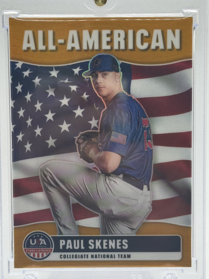 2026 Panini Prizm USA Baseball #15 Paul Skenes All-American Prizms Gold # 10/10