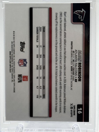 2025 Topps Chrome #16 Bijan Robinson Black Refractor # 6/10