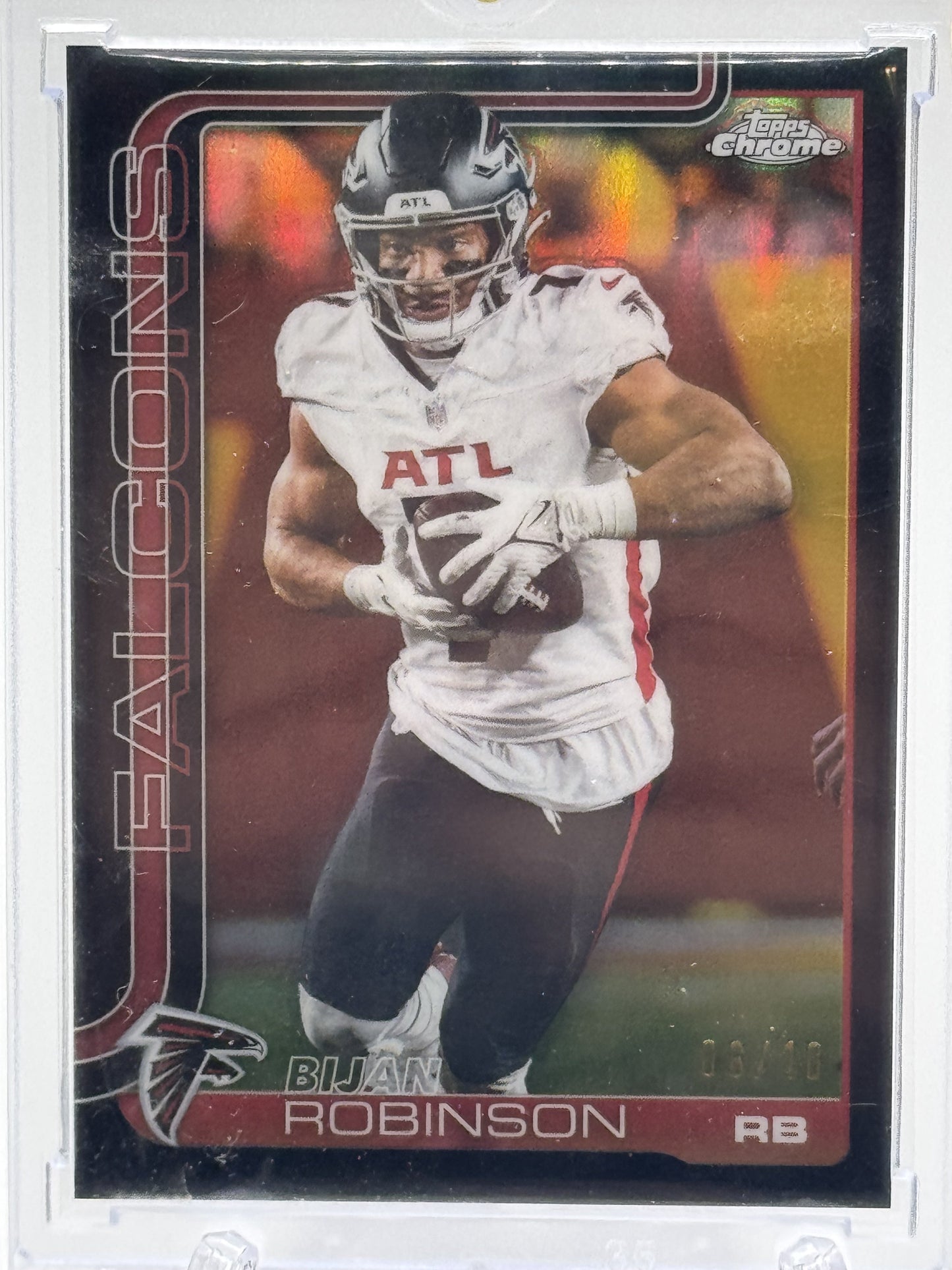 2025 Topps Chrome #16 Bijan Robinson Black Refractor # 6/10