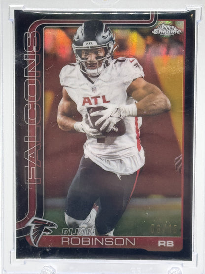 2025 Topps Chrome #16 Bijan Robinson Black Refractor # 6/10