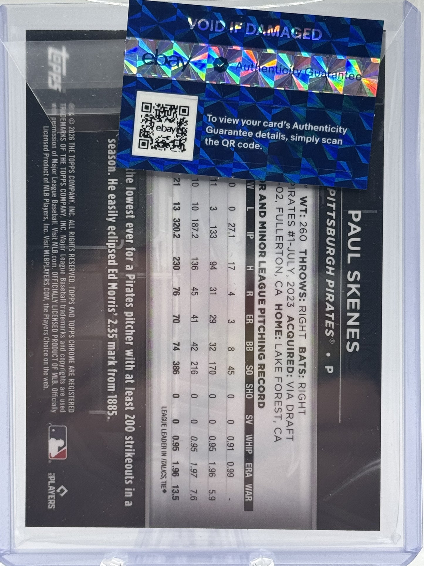 2026 Topps Chrome Black #DOD-13 Paul Skenes Depth of Darkness