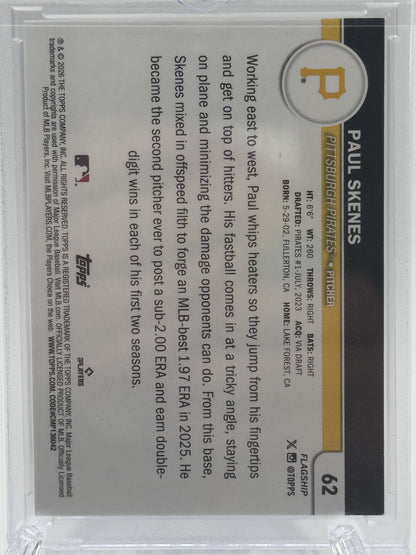 2026 Topps #62 Paul Skenes Flagship Collection Chrome Black # 2/10