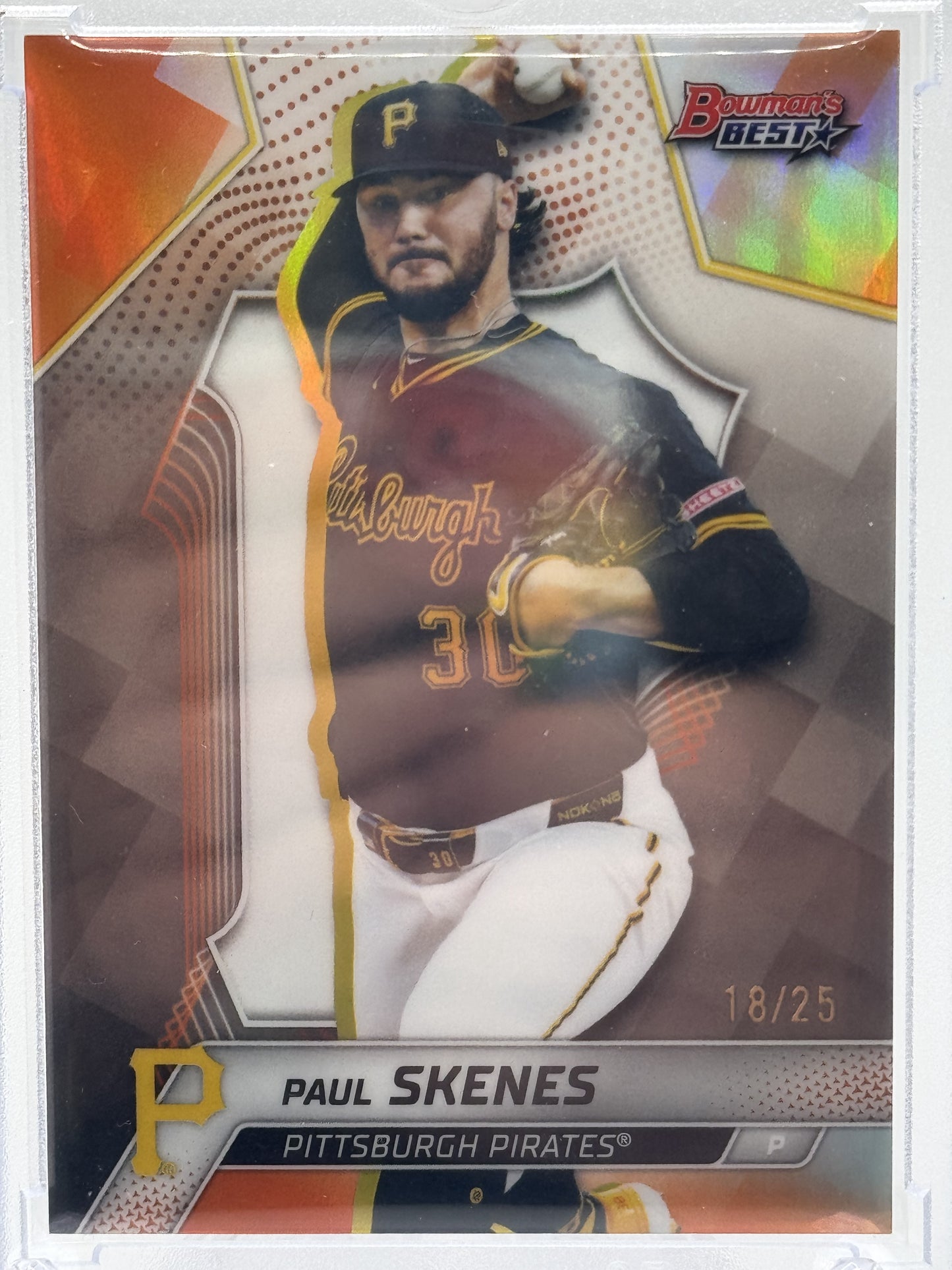 2025 Bowman's Best #40 Paul Skenes Orange Refractors # 18/25