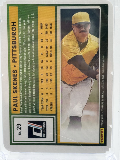2025 Donruss #29 Paul Skenes Gold Die Cuts # 25/25