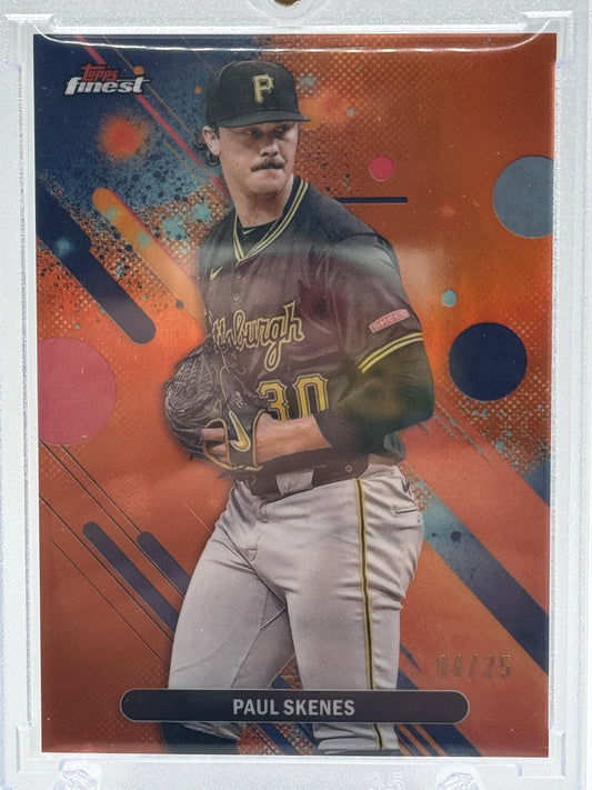 2025 Finest #50 Paul Skenes Orange Refractors # 4/25
