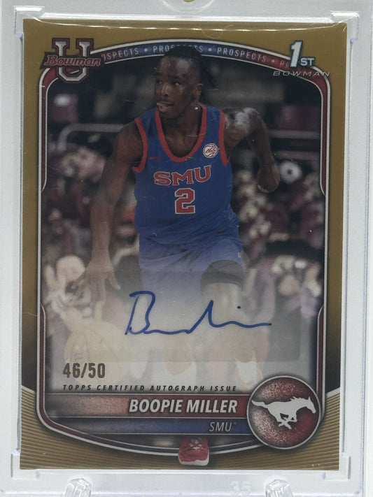 2025-26 Bowman #PA-BI Boopie Miller Prospect Autographs Gold Border # 46/50