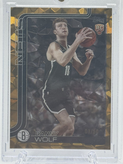 2025-26 Topps #227 Danny Wolf Diamante Gold # 1/50