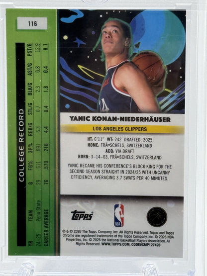 2026 Topps Chrome Cosmic #116 Yanic Niederhäuser Gold Interstellar # 36/50