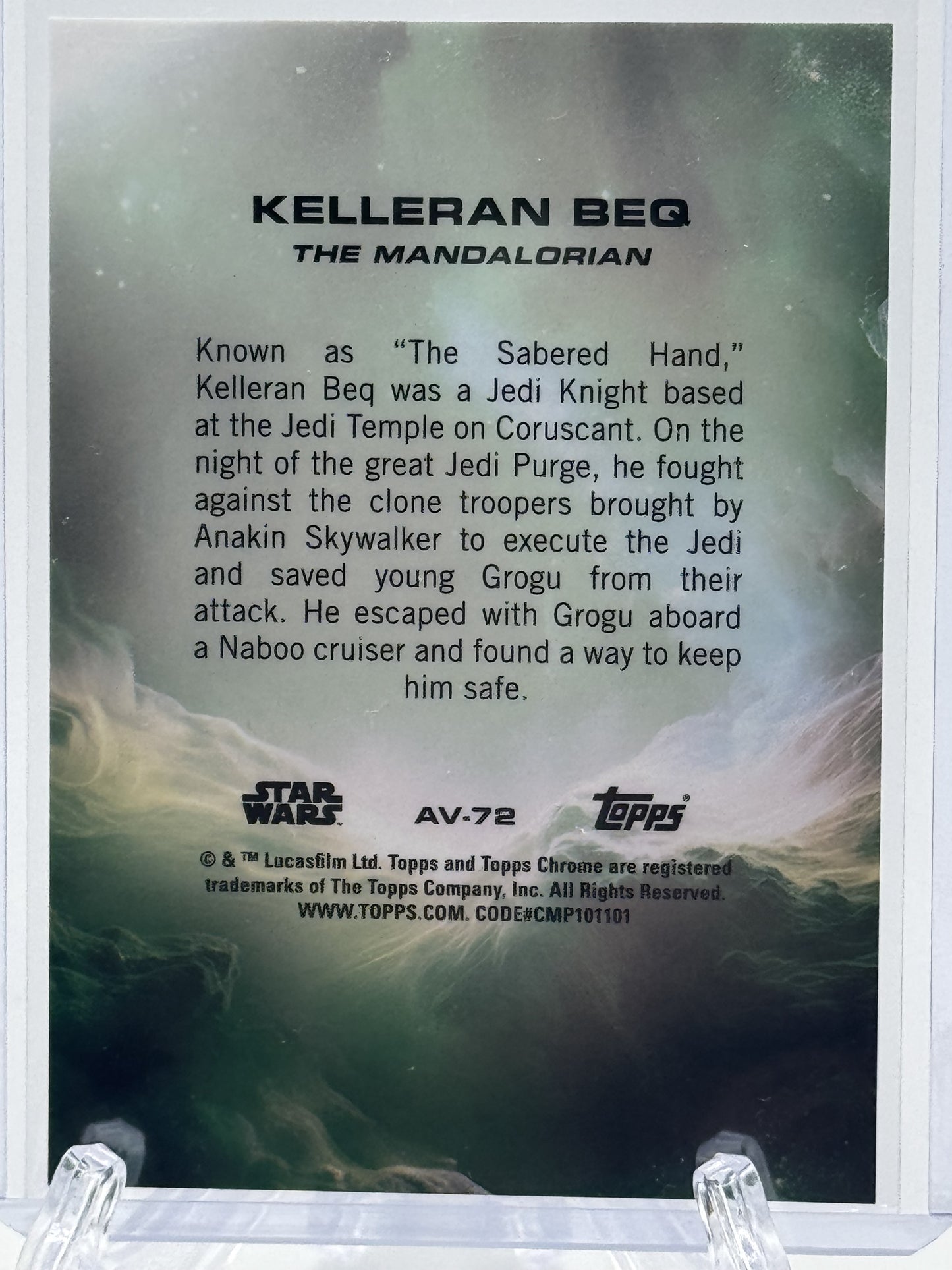2025 Topps Chrome Star Wars #AV-72 Kelleran Beq Aurebesh Mustafar Black