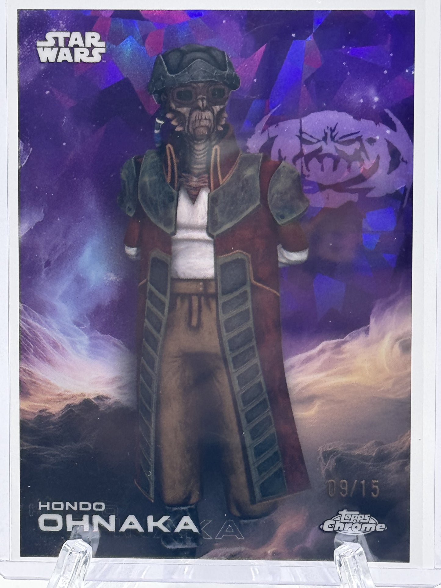 2025 Topps Chrome Star Wars #123 Hondo Ohnaka 9/15 Purple Sapphire